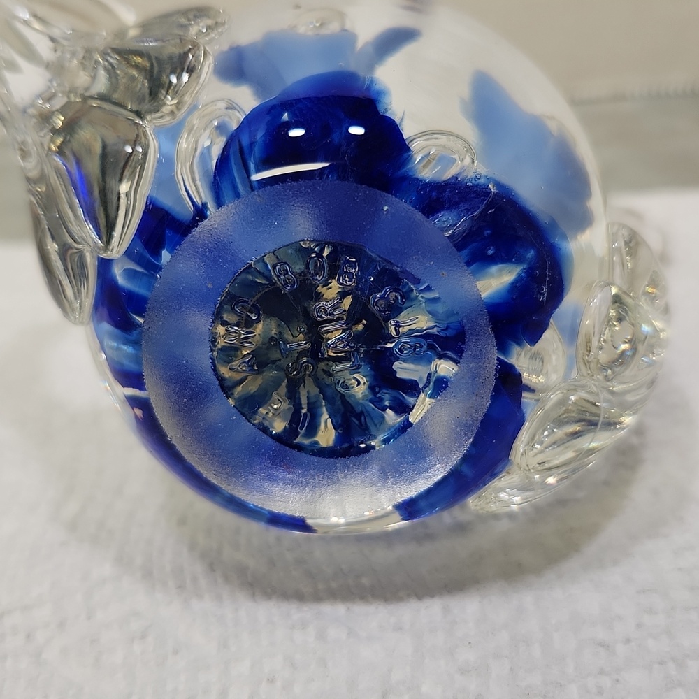 Glass ring holder paperweight St. Clair - Picture 2 of 7